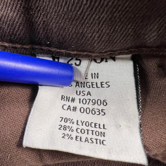 Hudson Krista Super Skinny Low Rise Chocolate Brown Coated Jeans Size 25 - Picture 4 of 12